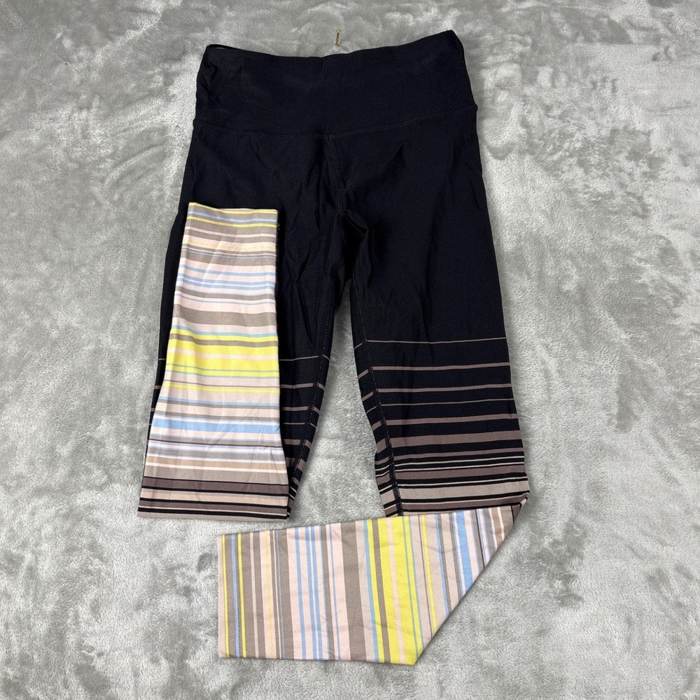 Calvin Klein Performance XS Black Striped Wicking Active Leggings